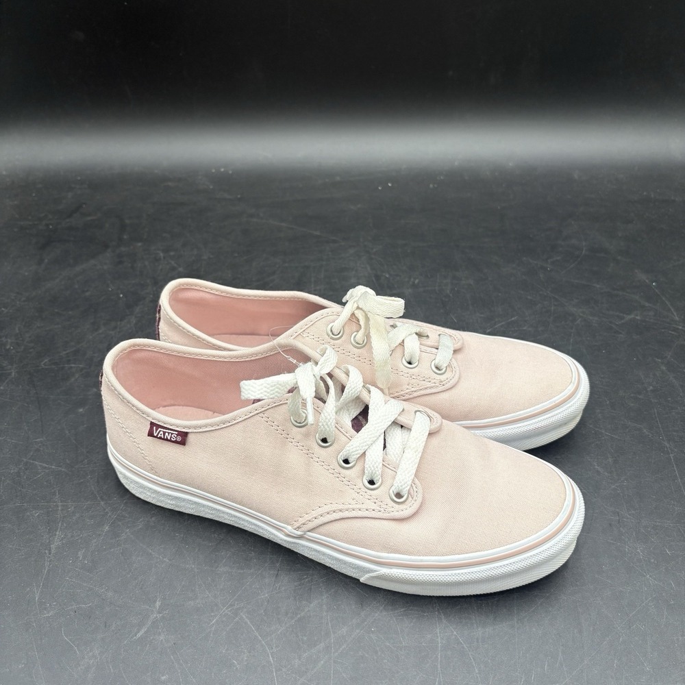 Women's Vans Pink Camden Shoes, Purple Design on Back &Tongue, Size 8 US - Picture 4 of 9